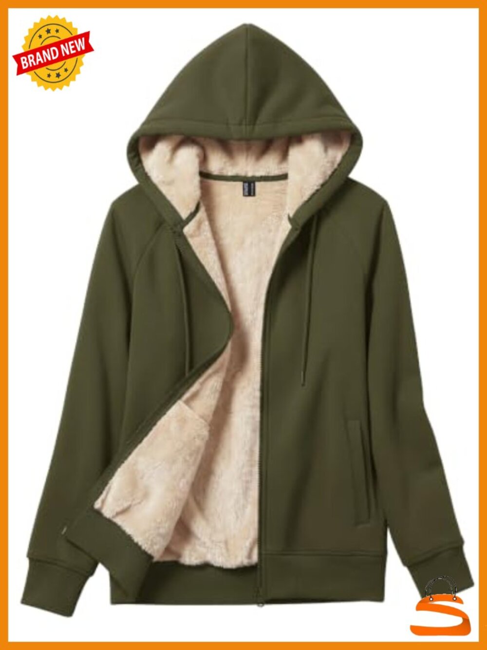 Women Full Zip Sherpa Fleece Lined Hoodie Warm Sweatshirt